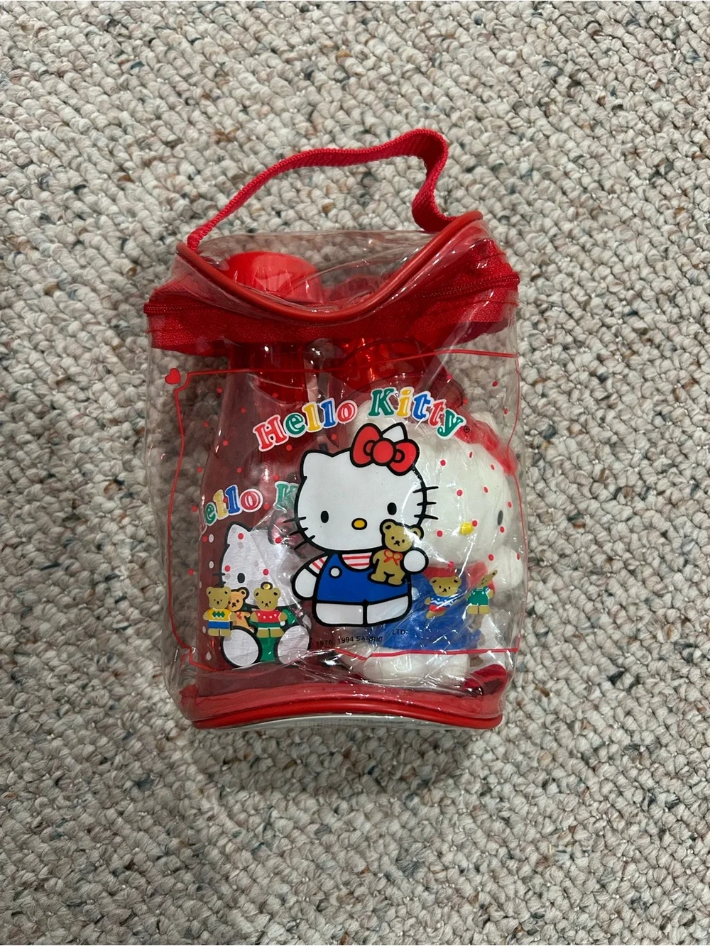 Vintage Hello Kitty Red and White infant feeding gift set